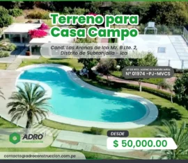 Venta de Terreno Las Arenas de Ica