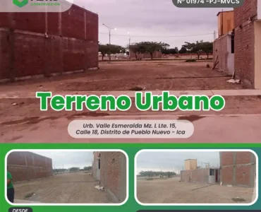 Venta terreno Urb. Valle Esmeralda Ica
