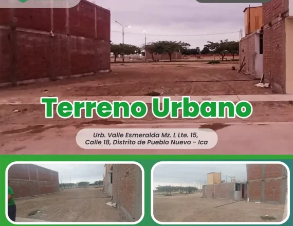 Venta terreno Urb. Valle Esmeralda Ica