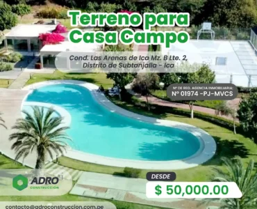 Venta de Terreno Las Arenas de Ica
