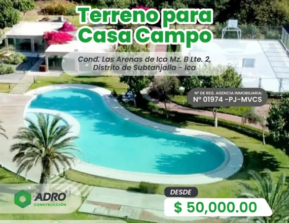 Venta de Terreno Las Arenas de Ica